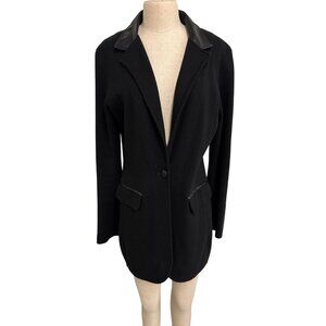 Lauren Ralph Lauren Womens Black Blazer Jacket L Cotton/Nylon/Polyester Blend